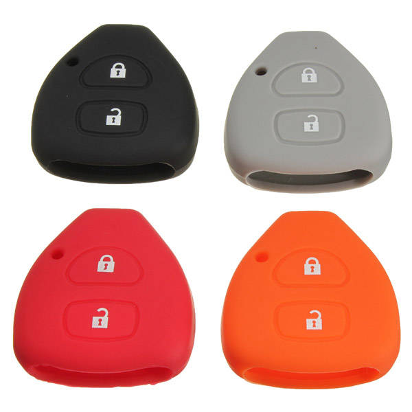 2 Button Silicone Key Holder Protector Cover Case For Toyota Yaris