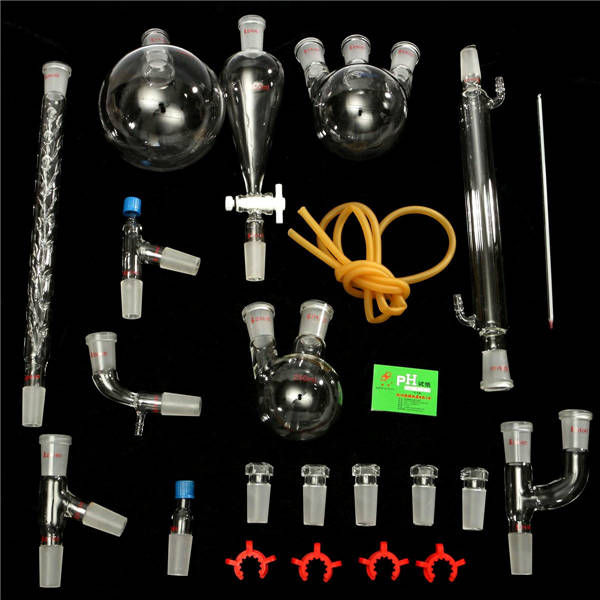 23pcs 24/40 1000ml Distillation Unit Laboratory Experiment Set