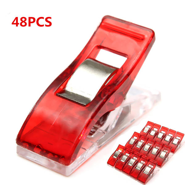 48pcs Wonder Clips Holder for Binding Piping Overlocker Quilting Sewing Craft