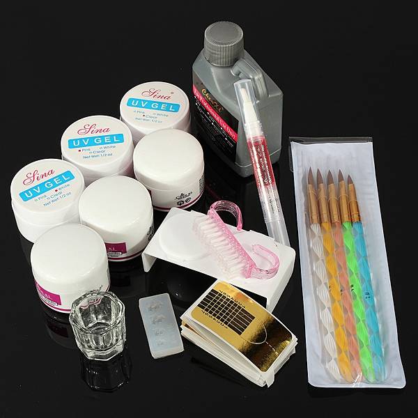 Nail Art Acrylic UV Gel Brushes Pen Manicure Tool Kit Set