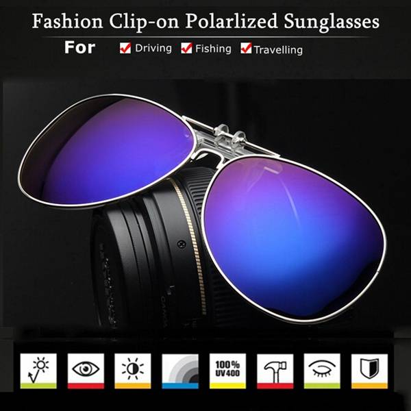 Polarized Sunglasses Clip Sun Glasses Driving Night Vision Lens