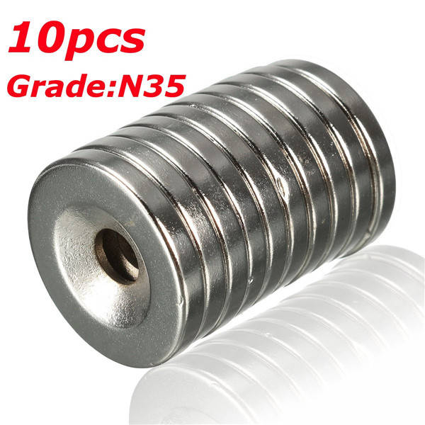 10pcs N35 20x3mm Countersunk Ring Magnets With 5mm Hole Strong Neodymium Disc M