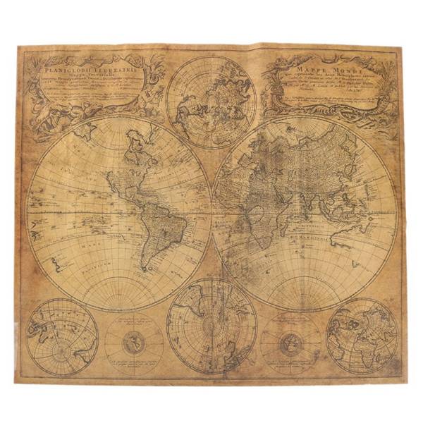 62x52cm Old Retro Large World Map Vintage Antique Style Brown Paper Poster Wall