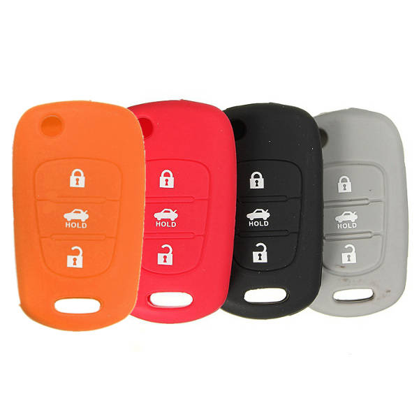 3Button Silicone Key Case Fob Protector Cover For HYUNDAI SANTA