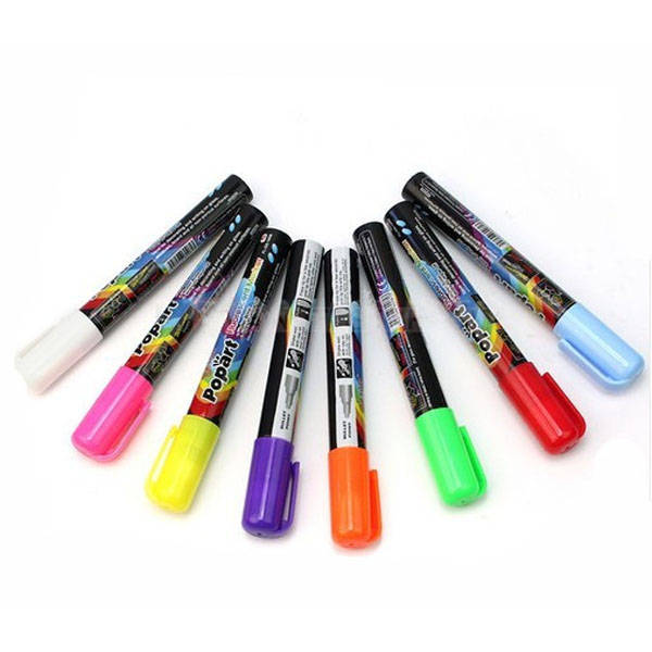 3mm Fine Bullet Tip Liquid Chalk Marker Pens 8 Neon Colors