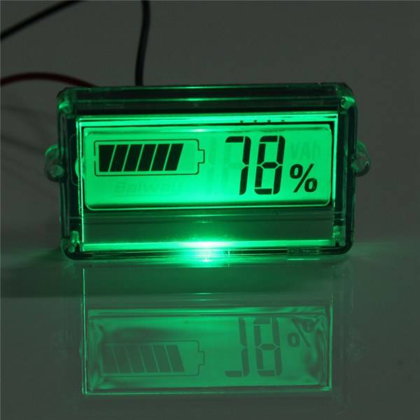 Waterproof LCD Battery Capacity Tester Indicator 12V Lead-acid Lithium