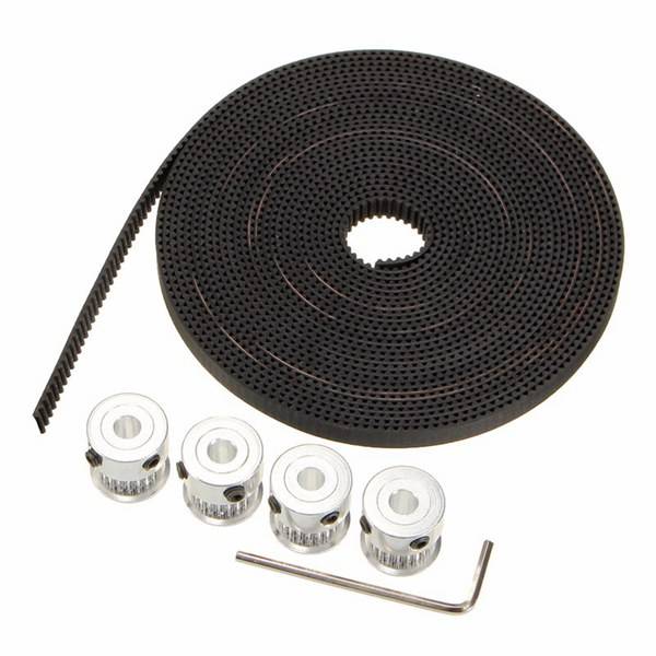 GT2 Aluminium Timing Pulley 20 Teeth M4 Screw 5M Belt For RepRap 3D Printer Pru