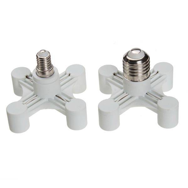 4-in-1 E14/E27 Saving Power Light Lamp Bulb Base Adapter Holder Socket Splitter