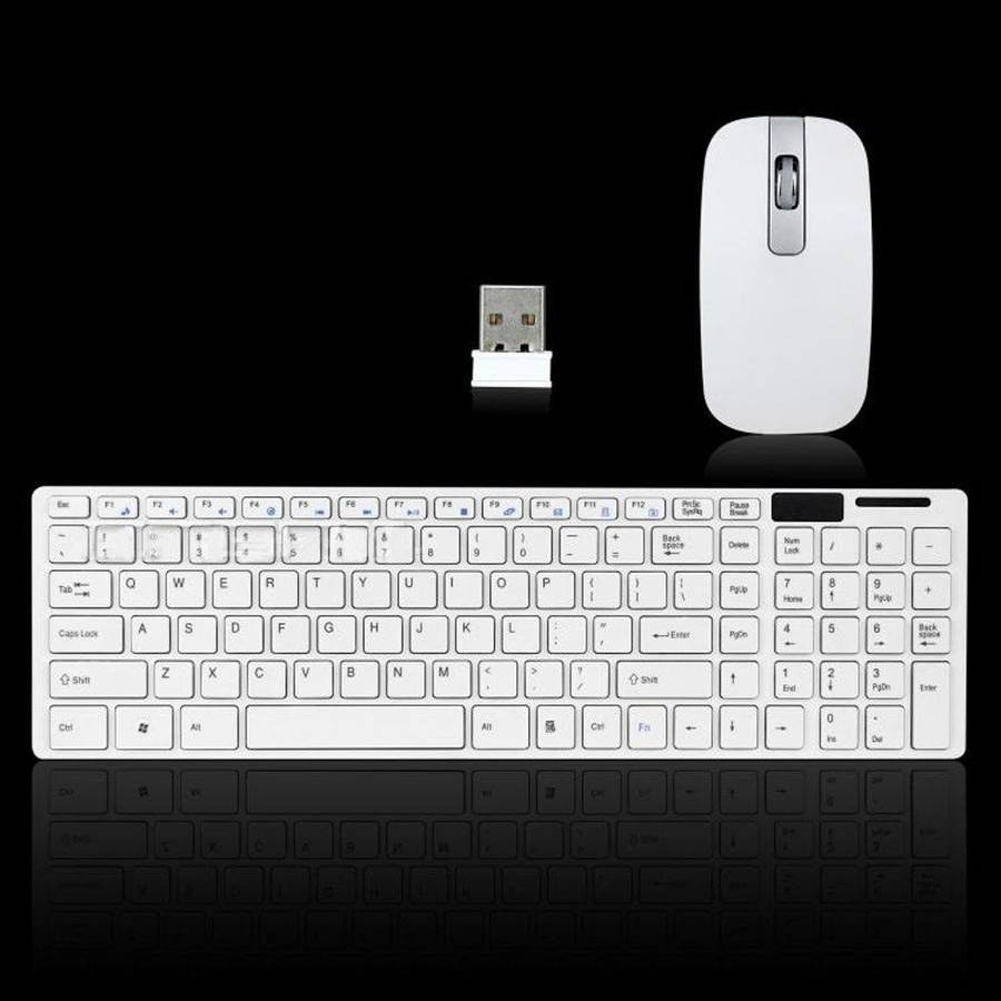 White 2.4G Optical Wireless Keyboard and Mouse Set Combo