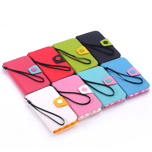 Contrast Color PU Leather Stand Case Cover For Samsung Galaxy S6 Edge