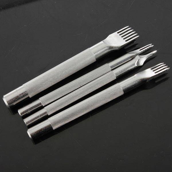 1 2 4 6 Prong Diamond Chisel Leather Craft Tools Hole Punch Tool