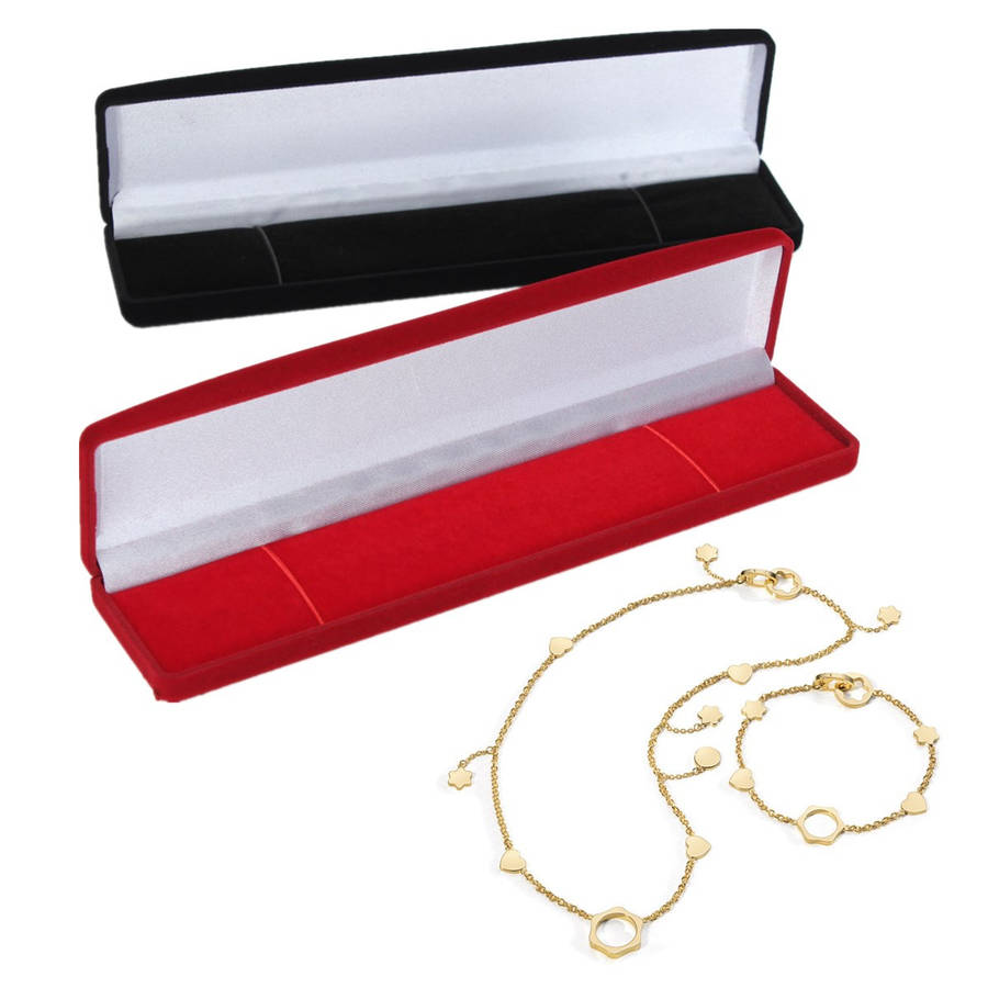 Velvet Square Necklace Bracelet Jewelry Gift Box Storage Organizer Case