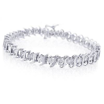 **R49000**10K Gold Diamond S-Link Tennis Bracelet (2 cttw, J-K Color, I2-I3 Clarity) - 7"