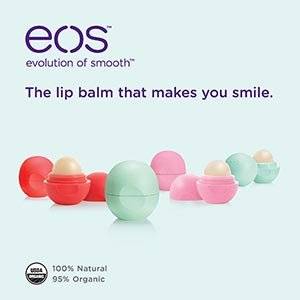 EOS Organic Smooth Sphere Lip Balm 6 Pack - 2 Each of Strawberry Sorbet, Summer Fruit, and Sweet Min