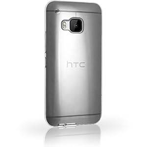 iGadgitz Transparent Clear Glossy TPU Gel Skin Case Cover for HTC One M9 (2015) Screen P (Clear)