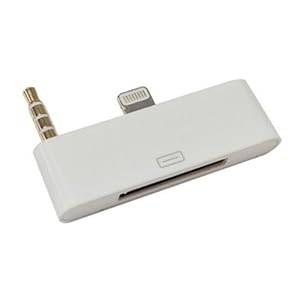 Sim2 WHITE 30 PIN TO 8 PIN AUDIO ADAPTOR CONVERTER FOR DOCKING STATION iPhone 5 5C 5S iPod Touc