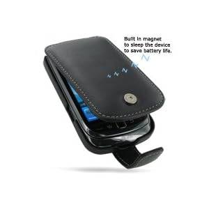 PDair Hand Made Black Leather Flip case for Blackberry Torch 9800  - Boxed