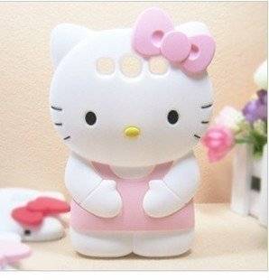 3d Hello Kitty Samsung Galaxy S3 I9300 TPU Soft Case/cover/faceplate/protector-white/pink