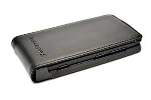 Nokia Lumia 520 SnakeHive Branded Luxury Genuine Leather Black Flip Case for Nokia Lumia 520 & Free