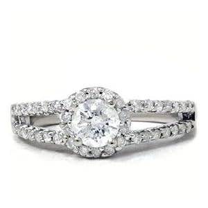 **R39000**REAL 1.00CT ROUND DIAMOND SPILT SHANK WEDDING ENGAGEMENT RING 14K WHITE GOLD