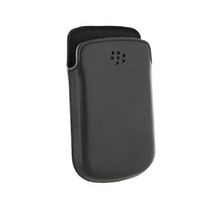 Genuine Official Blackberry Black Leather Pocket Pouch Case Cover for BlackBerry 9720 - Shuts D
