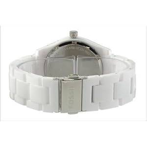 Fossil Quartz, Mother of Pearl Dial with White Silicone Bracelet - Women's Watch ES1967