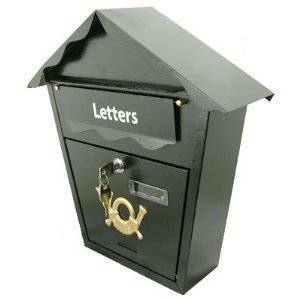 Outside lockable Black letter letterbox Post PostBox