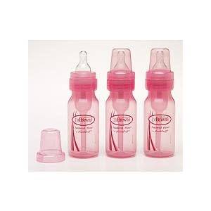 Dr. Brown's BPA Free Baby Bottles 4 Oz. - Pink - 3 Pack