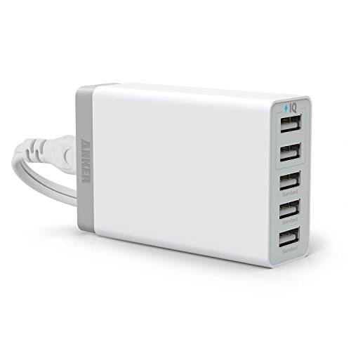 Anker 25W 5-Port Desktop USB Charger with PowerIQ? Technology for Smartphones, Tablets and Many Othe