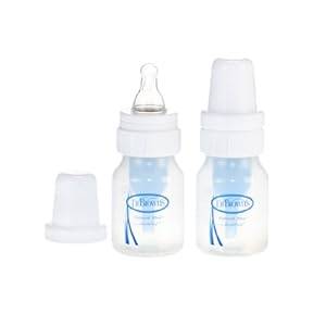Dr. Brown's Natural Flow Feeding Bottle, Polypropylene 2-ounce, 2 Pack