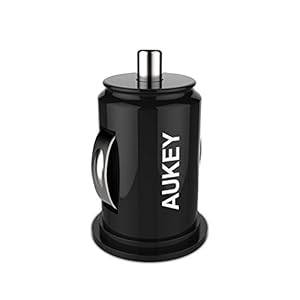 Aukey 4.8A / 24W Dual USB Car Charger Adapter for Apple and Android Devices (The Sm (CC-S1-Black)