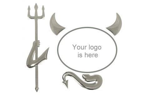 3D Chrome Devil Demon Sticker Decal Emblem with 3M self-adhesive tape