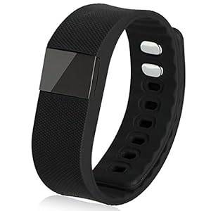 TW64 Bluetooth Smart Wrist Watch Bracelet Exercise Running Wristbands Sports Watches Cell Phone Mate with Pedometer Activity Tracker Sleep Monitoring Anti-Lost Sedentary Function for iPhone 5S 6 Plus HTC One M8 Huawei Samsung Galaxy Note 5 Black
