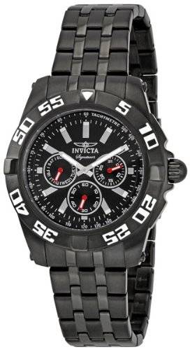 **R7499**Invicta Signature II Chronograph Black Dial Black Ion-Plated Mens Watch 7304
