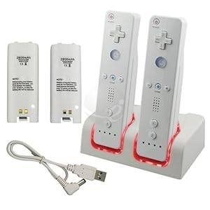 WII REMOTE DUAL BATTERY CHARGER 2 BATTERIES
