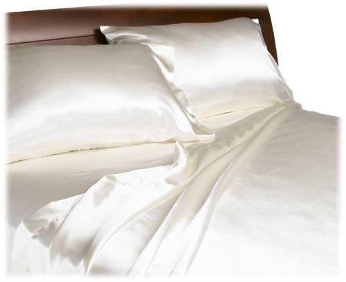 Divatex Home Fashions Royal Opulence Satin Full Sheet Set, Ivory