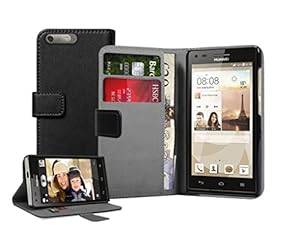 Membrane - Black Wallet Book-Style Case for Huawei Ascend G6 (Ascend G6 LTE / 4G) - Flip Phone