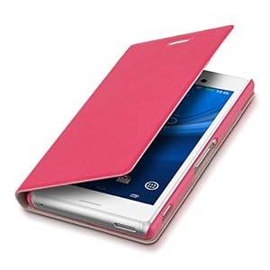 kwmobile Practical and chic FLIP COVER case for Sony Xperia M4 Aqua in Hot Pink