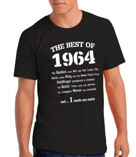 Mens "The Best of 1965" 50th Birthday T Shirt Gift, 100% Soft Cotton