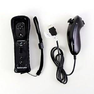 Belpair Remote and Nunchuck with Built-in Motion Plus + Silicon Case for Nintendo wii