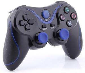 LowClick Unique Design Bluetooth Wireless Game Controller for PS3 (Blue & Black)