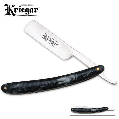 Kriegar Black Marble Razor Folding Knife (C) Black Marble Razor)