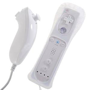 Remote control Controller White WiiMote & Nunchuck For Nintendo wii Console (White)