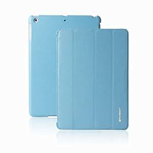 Invision iPad Air 2 Smart Case Cover - Worlds Thinnest Protective Tablet Case Compat (Light Blue)