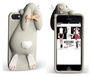 Gray Soft Rabbit Bunny Silicone Back Cover Case for Iphone 5 5S 5G