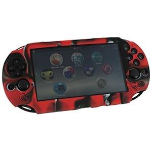 ZedLabz SC-1 silicone skin protector gel cover case for Sony PS Vita 2000 Slim (Camo Red)