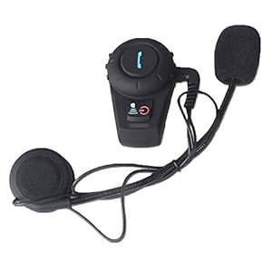 niceEshop(TM) GPS Interphone Bluetooth Motorbike Helmet Intercom Headset(Black500mUK Plug)
