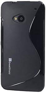 GreatShield Guardian S Series Slim-Fit S-Line Design TPU Case for HTC One (2013 Model) / HTC M7 (Black)