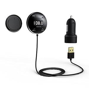 Rii Geartist GB01 Wireless Bluetooth Car Kit FM Transmitter with LCD Screen and Hands Fre (Black)