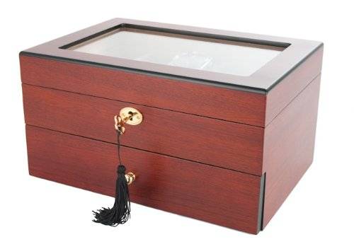 Axis Cherry lockable Glossy Wood 20 Watch Box New